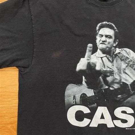 Vintage Vintage 2009 Johnny Cash Middle Finger T Shirt Grailed