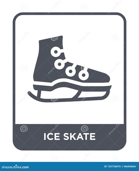 Ice Skate Icon In Trendy Design Style Ice Skate Icon Isolated On White