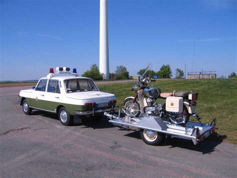 Wartburg W Sedan Volkspolizei With Mz Ts Volkspolizei Krad