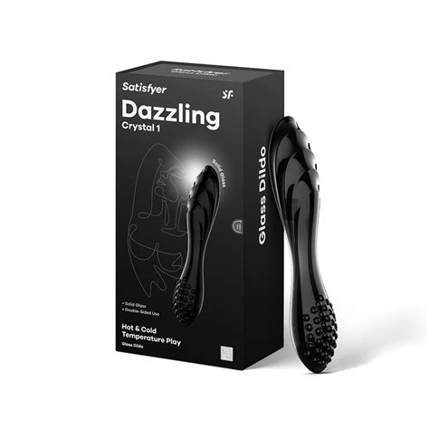 Satisfyer Dazzling Crystal 1 Glass Dildo Hot Cold Temperature Play Double Ended 2