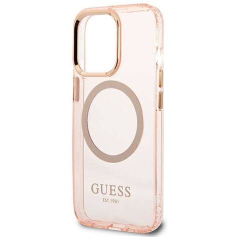 Oryginalne Etui Iphone Pro Max Guess Hard Case Gold Outline