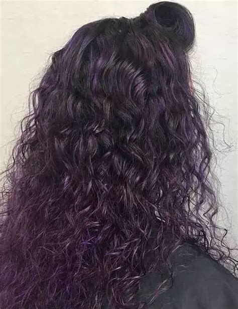 20 Pretty Purple Highlights Ideas For Dark Hair Colored Curly Hair