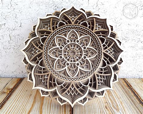 Mandala Dxf Laser Cut Multilayer Mandala Design Layered Laser Etsy