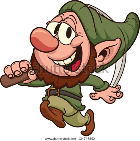 Happy Dwarf Miner Vector Clip Art Stock Vector Royalty Free 134743652