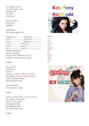 Song Hot N Cold Katy Perry Esl Worksheet By Virginia Karen