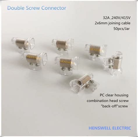 Electrical Cable Connector Double Screw 2 X 6mm Single Screw Connector And Double Screw