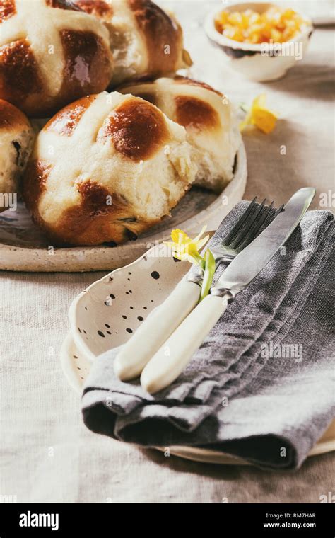 Easter Hot Cross Buns Stock Photo Alamy