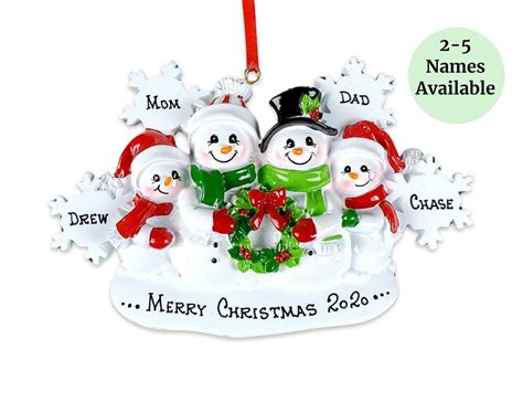 Personalized Christmas Ornament Snowman Family Customized Ornament ...