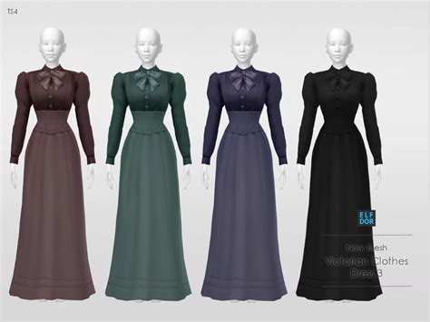 Victorian Clothes Set Dress 3 Victorian Clothing Sims 4 Dresses Dress