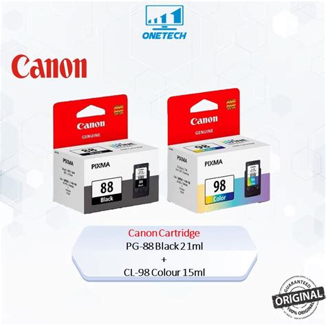 Canon Pg 88 Black Cartridge 21mlcanon Cl 98 Colour Cartridge 15ml