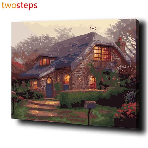 TwoSteps Quiet Home DIY Digital Canvas Oil Painting By Numbers Pictures