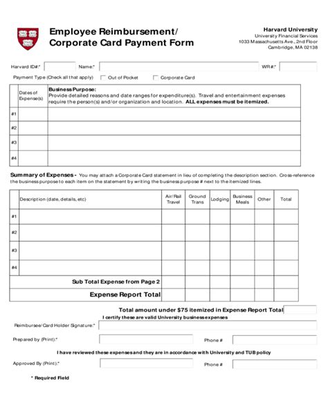 2024 Employee Expense Reimbursement Form Fillable Printable PDF