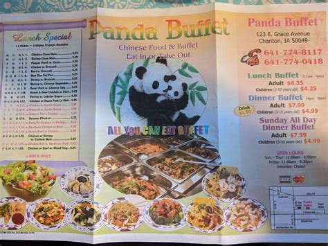 Menu At Panda Buffet Restaurant Chariton