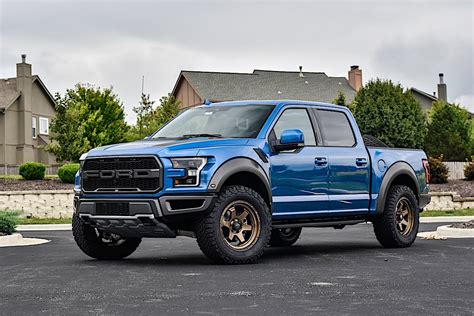 Ford F 150 Raptor Blue With Bronze Fuel Off Road Shok D666 Wheel Front