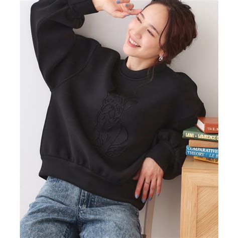 キューティーブロンド Cutie Blonde フレンチブルにこころ惹かれる やわらかスウェット ブラック ファッション通販 MAGASEEK マガシーク