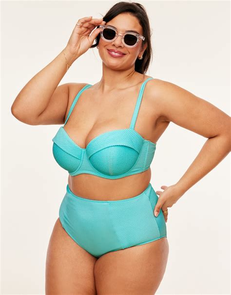 Rachelle Medium Blue Plus Bikini 38DD 46DD Adore Me