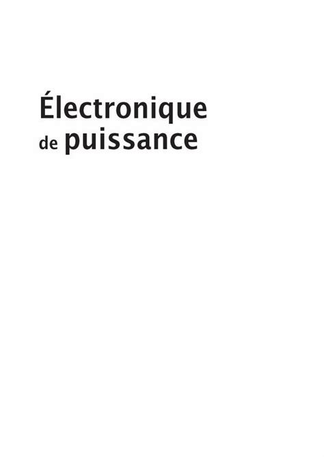 Pdf Lectronique De Puissance Dunod Pour Illustrer Le