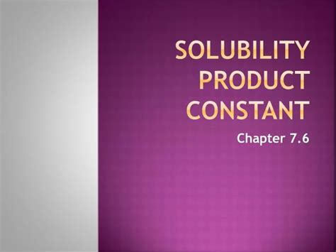 Ppt Solubility Product Constant Powerpoint Presentation Free