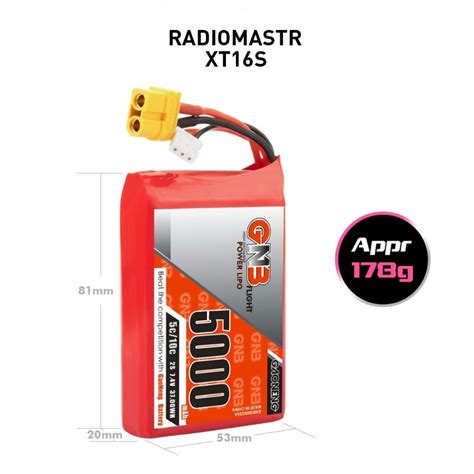 Gnb 5000mah 2s 5c Lipo Battery For Radiomaster Tx16s Hobbyrc Uk