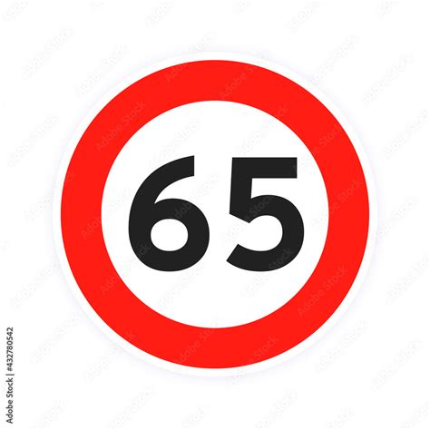 Speed Limit Round Road Traffic Icon Sign Flat Style Design Vector