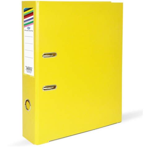 Buy FIS PP Lever Arch Box File A4 Broad 8cm 3inch Unfix Yellow