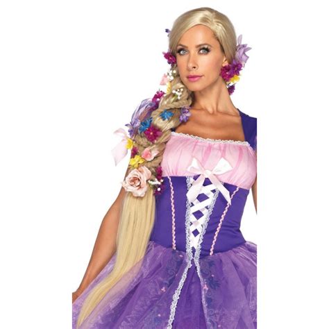 Peruca Trança Adulto Rapunzel Enrolados Luxo