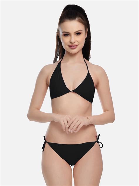 Buy FIMS Women Black Solid Lingerie Set Lingerie Set For Women 20613028 Myntra