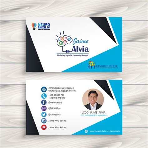 Tarjeta de Presentación Profesional Servicios de Marketing Digital y