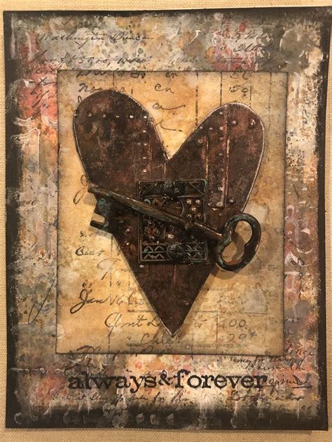 My Grungy Valentine Tim Holtz Cards Vintage Cards Tim Holtz Mixed Media