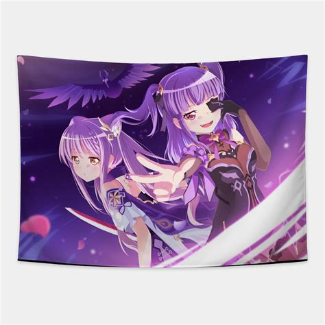 Minato Yukina And Udagawa Ako Keqing Fischl Tapestry En