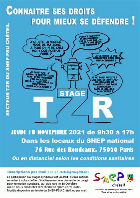 Stage Spécial Tzr 2021 Snep Fsu Créteil