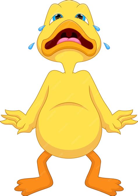 Premium Vector Cartoon Duck Crying On White Background