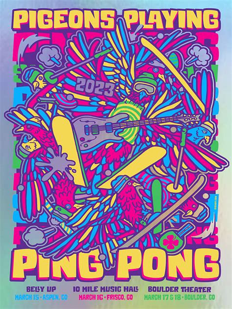 GIGART — Pigeons Playing Ping Pong 2023 - Rainbow Foil