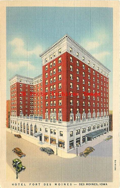 8 Linen Postcards Des Moines Iowa Various Scenes Hospital Hotel