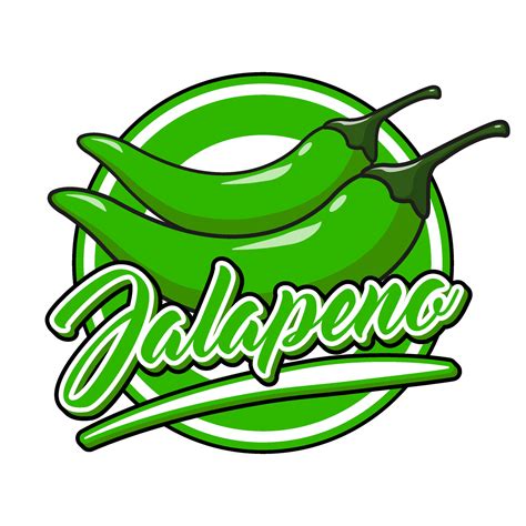 pimientos jalapeños comida logo marca producto dibujos animados estilo