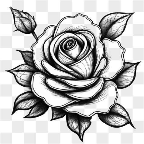 T L Charger Dessin De Rose En Noir Et Blanc Pour Les Tatouages Et Les