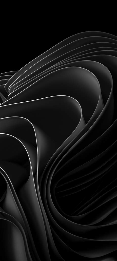 Windows 11 Wallpaper 4K, Black abstract, Stock