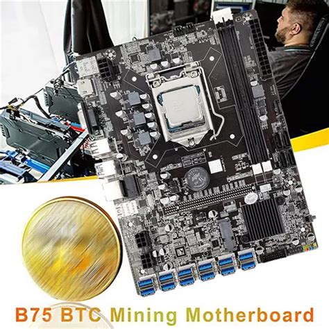 Placa Madre B75 De 12 Puertos Gpu Miner Cpu 2 X 4g Ddr3 Ram Cuotas