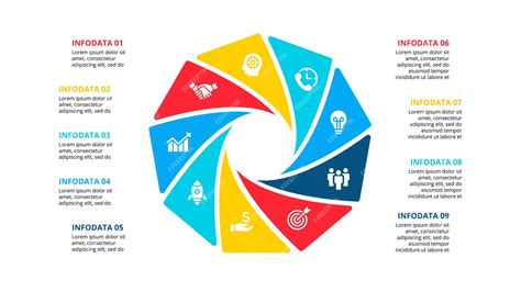 Premium Vector Circle Infographic With 9 Options Or Steps Abstract