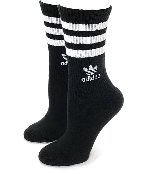 Adidas Roller Black Crew Socks Zumiez