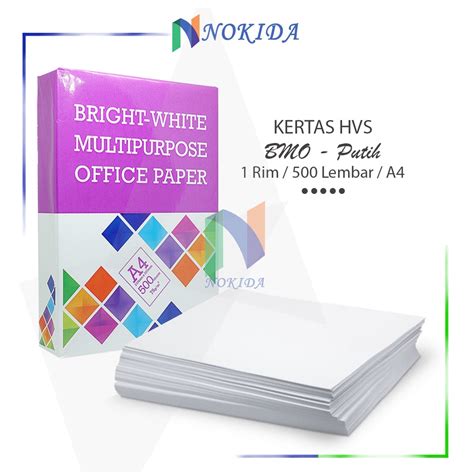 Jual Nokida Kertas Putih Hvs Bmo A Rim Lembar Kertas Printer