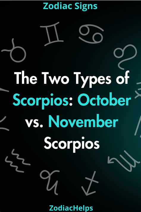 The Two Types Of Scorpios October Vs November Scorpios Zodiac Signs