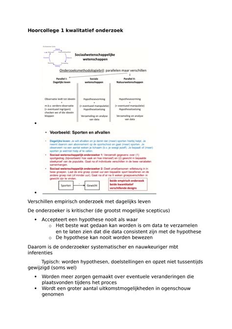 Samenvatting Aantekeningen Kwalitatief Onderzoek Hoorcollege