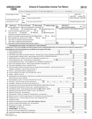 Fillable Online Azdor Arizona S Corporation Income Tax Return Fax Email