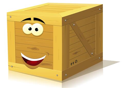 Cartoon Wood Box Character 263261 Vector Art at Vecteezy