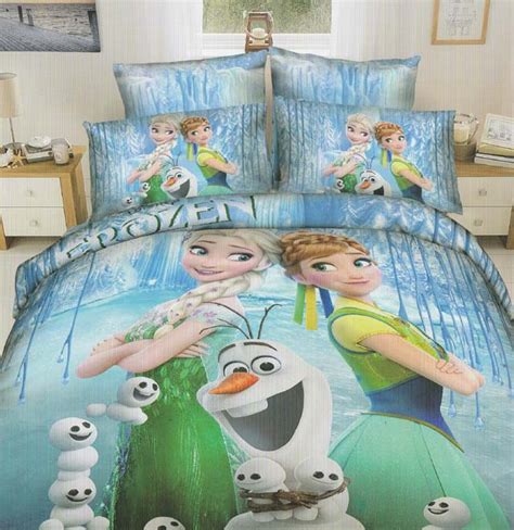 Sprei Cantik Satin Jepang Motif Frozen Biru Sprei On Line Bed Cover