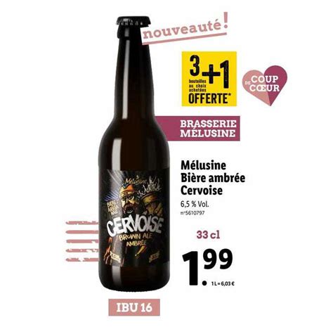 Promo Mélusine Bière Ambrée Cervoise chez Lidl iCatalogue fr