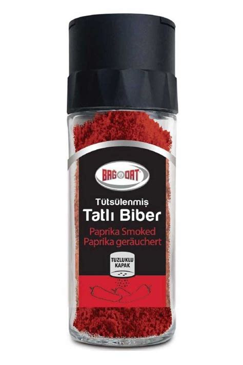 Bağdat Baharat Tütsülenmiş Tatlı Toz Biber 48 Gr Tuzluklu Kapak Cam