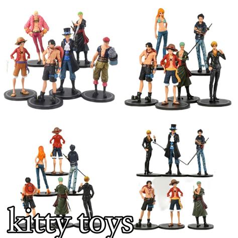 Jual Figure One Piece Set Isi Luffy Zoro Ace Mainan Pajangan Topper