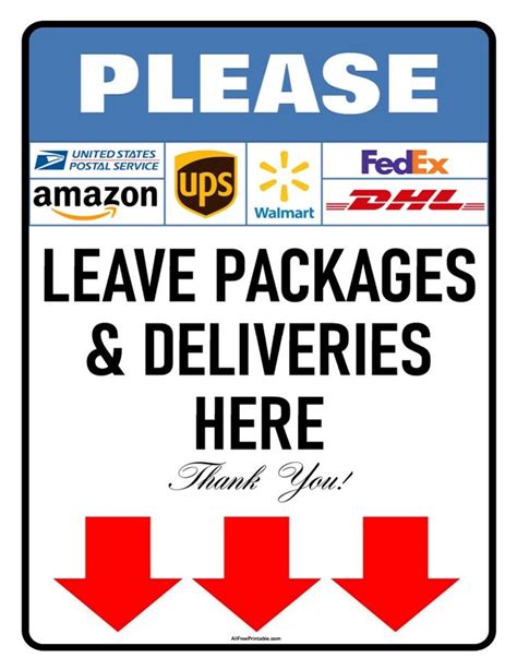 Please Leave Packages And Deliveries Here Sign Free Printable